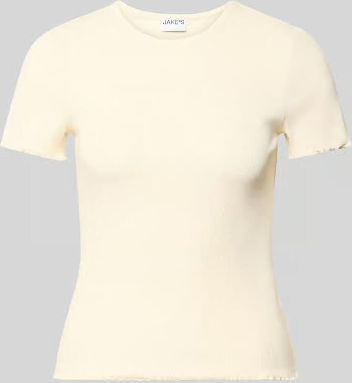 Jake*s Casual T-shirt met golvende zoom - Foto 2