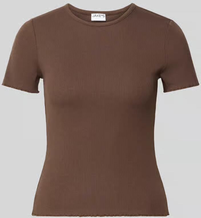 Jake*s Casual T-shirt met golvende zoom - Foto 2