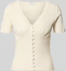 Jake*s Casual T-shirt met kant en knoopsluiting