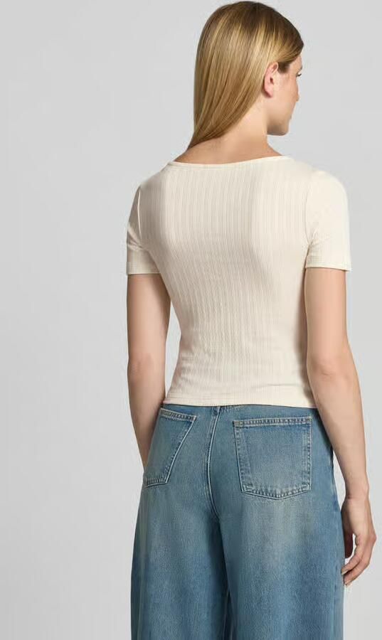 Jake*s Casual T-shirt met kant en knoopsluiting - Foto 3