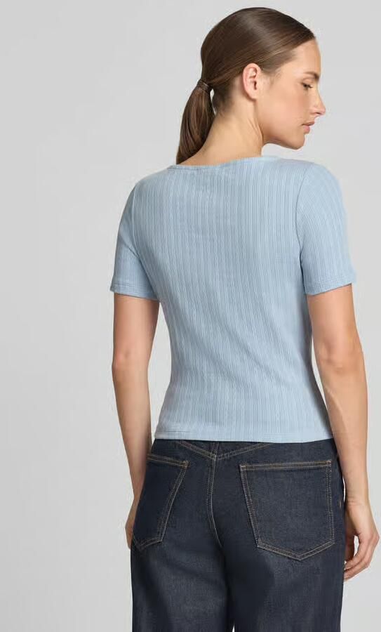 Jake*s Casual T-shirt met kant en knoopsluiting - Foto 3