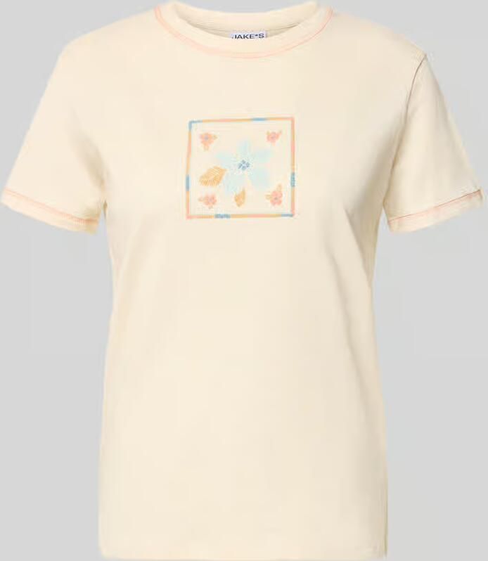 Jake*s Casual T-shirt met motief en ronde hals - Foto 2