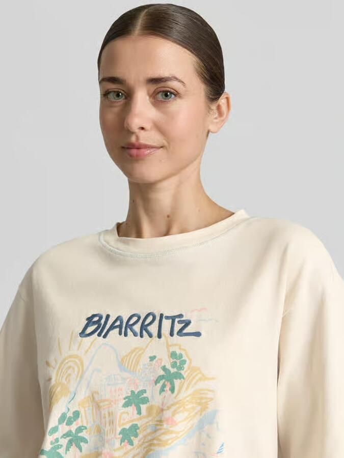 Jake*s Casual T-shirt met motiefprint en ronde hals