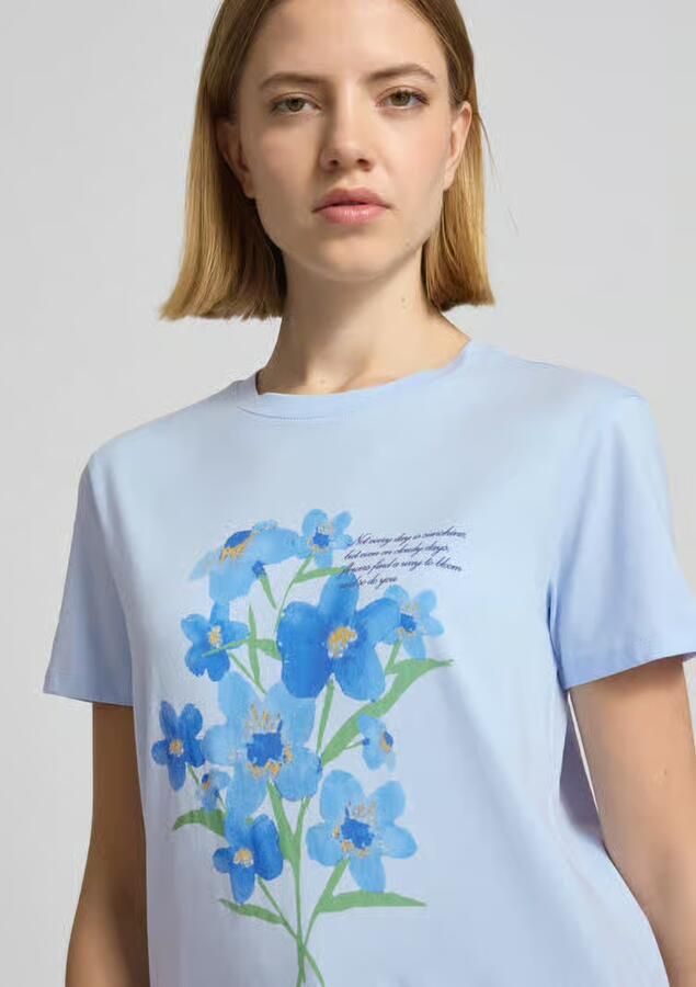 Jake*s Casual T-shirt met motiefprint en ronde hals