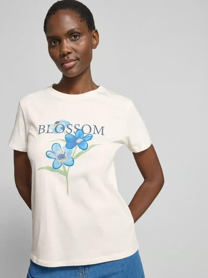 Jake*s Casual T-shirt met motiefprint en ronde hals