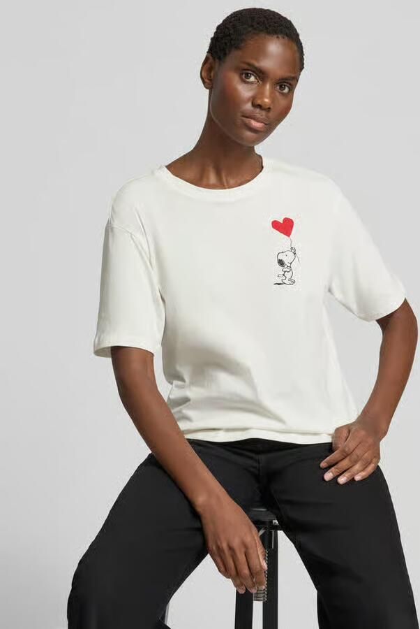 Jake*s Casual T-shirt met motiefprint en ronde hals
