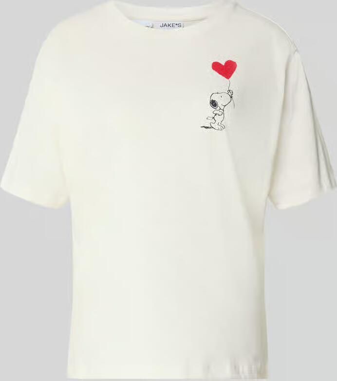 Jake*s Casual T-shirt met motiefprint en ronde hals - Foto 2