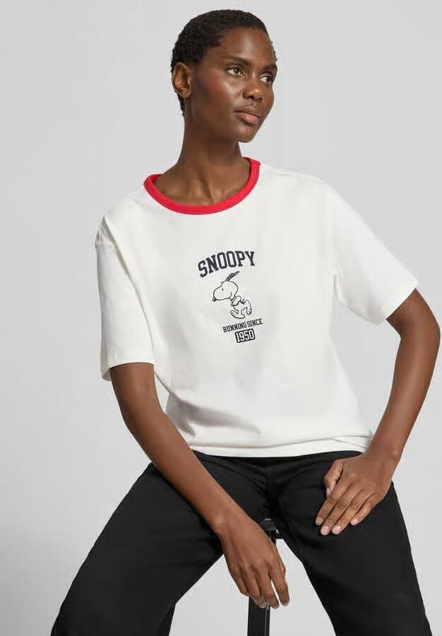Jake*s Casual T-shirt met motiefprint en ronde hals