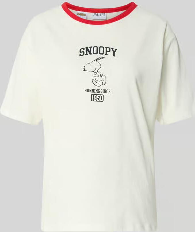 Jake*s Casual T-shirt met motiefprint en ronde hals - Foto 2