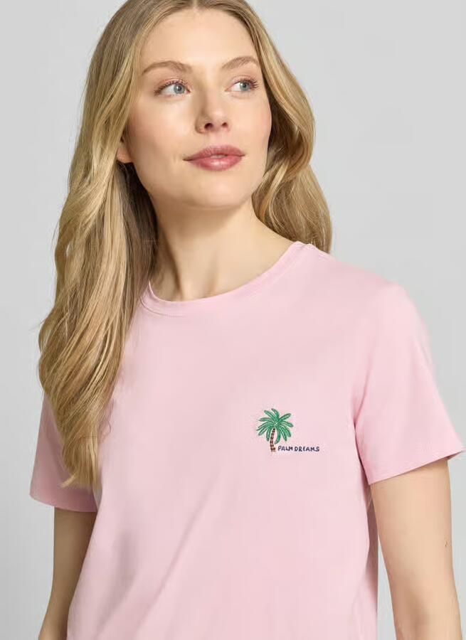 Jake*s Casual T-shirt met motiefstitching