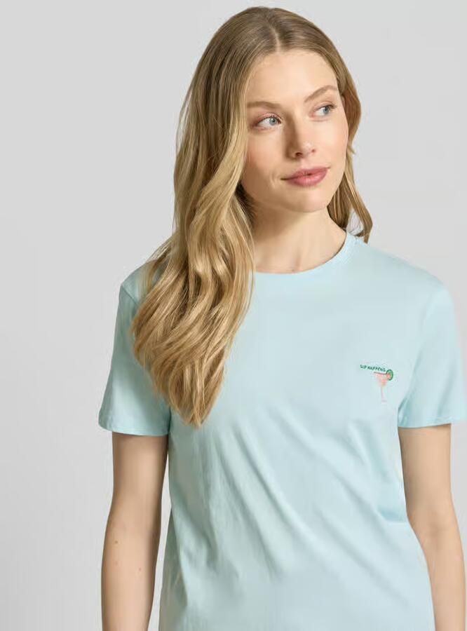 Jake*s Casual T-shirt met motiefstitching