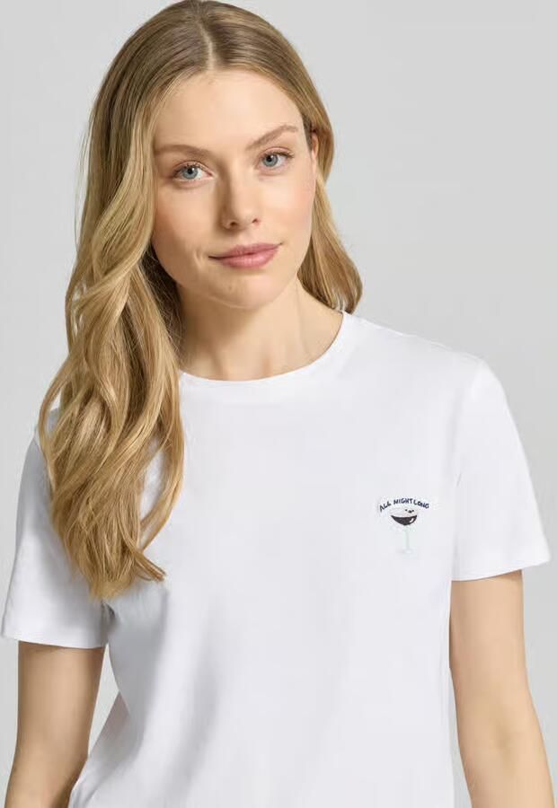Jake*s Casual T-shirt met motiefstitching