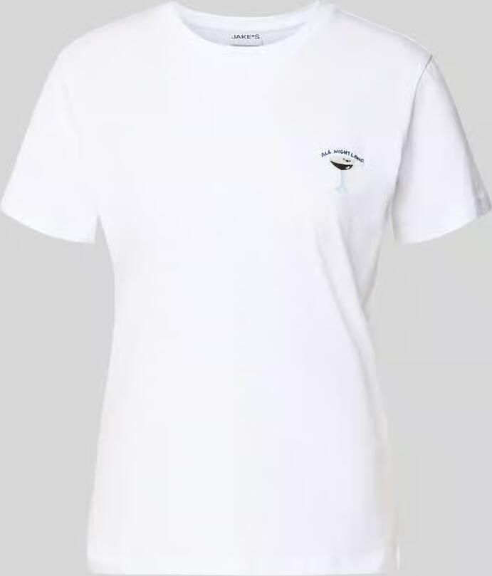 Jake*s Casual T-shirt met motiefstitching - Foto 2