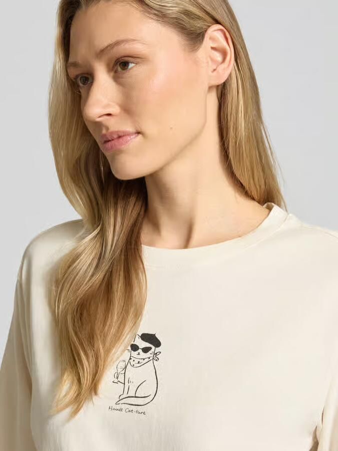 Jake*s Casual t-shirt met ronde hals en motiefprint