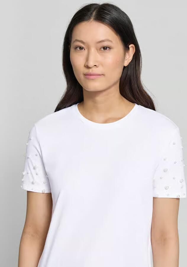 Jake*s Casual T-shirt met ronde hals en parels