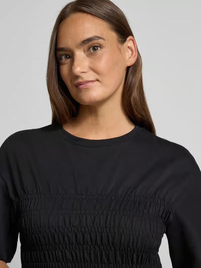 Jake*s Casual T-shirt met smokdetails en ronde hals