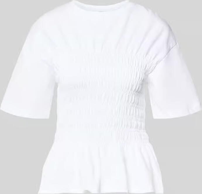Jake*s Casual T-shirt met smokdetails en ronde hals - Foto 2