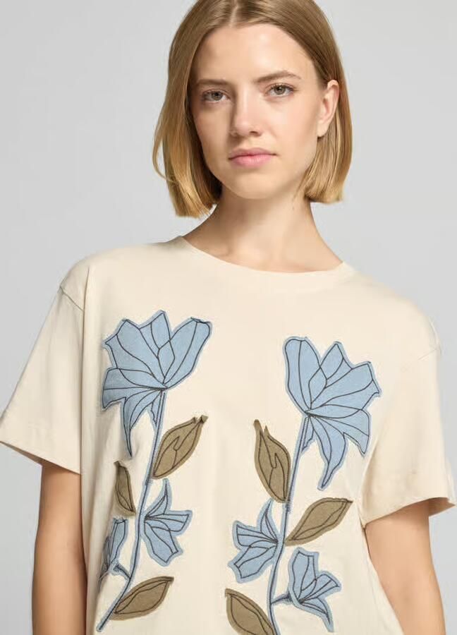 Jake*s Casual T-shirt met stitchings en ronde hals - Foto 2