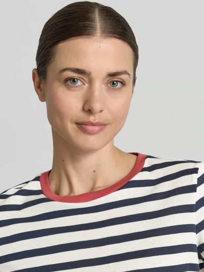 Jake*s Casual T-shirt met streepmotief en ronde hals