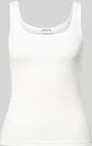 Jake*s Casual Tanktop met fijnrib en ronde hals