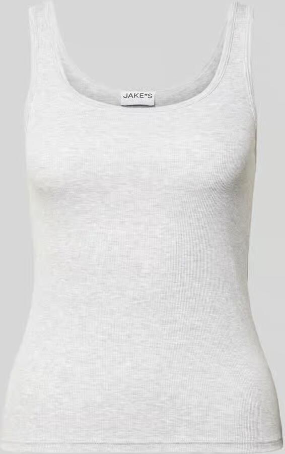 Jake*s Casual Tanktop met fijnrib en ronde hals - Foto 2