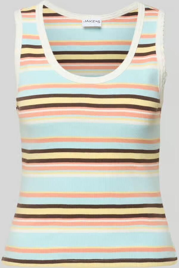 Jake*s Casual Tanktop met fijnrib en ronde hals - Foto 2