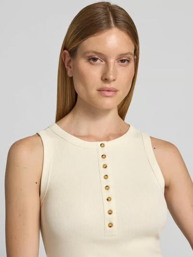 Jake*s Casual Tanktop met knoopsluiting