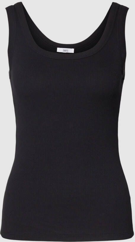 Jake*s Casual Tanktop met ronde hals in riblook
