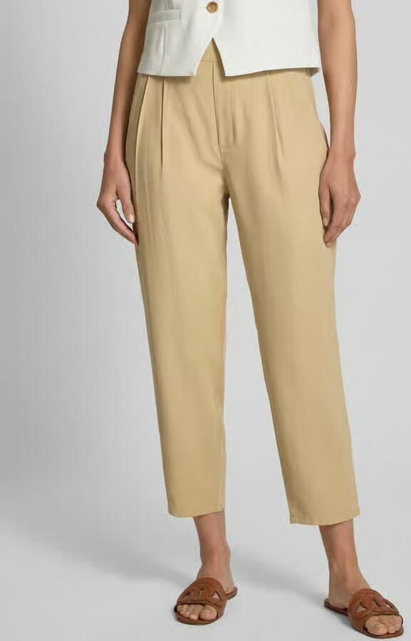 Jake*s Casual Tapered fit stoffen broek met bandplooien - Foto 3