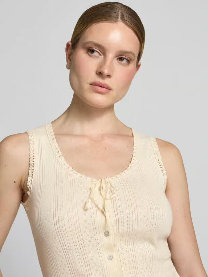 Jake*s Casual Top met bandjes met ronde hals en knoopsluiting