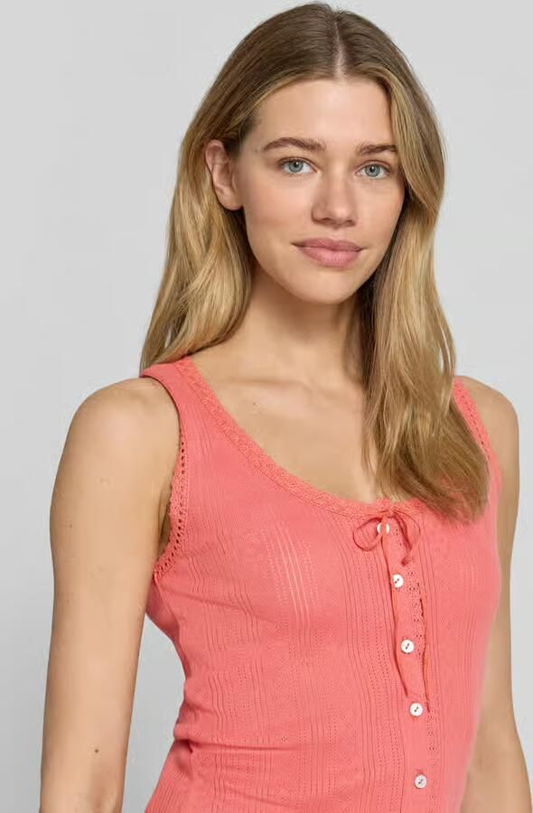 Jake*s Casual Top met bandjes met ronde hals en knoopsluiting