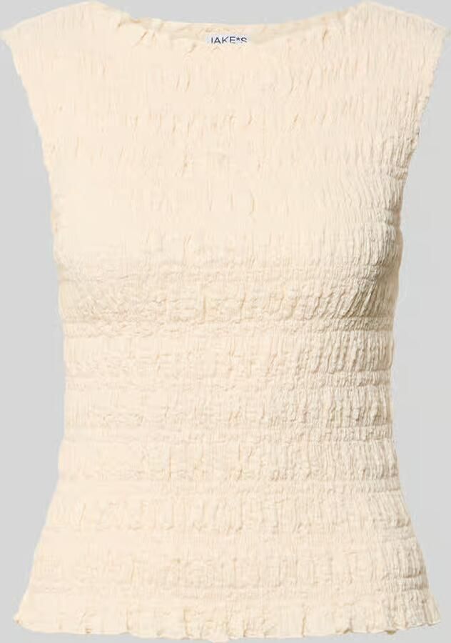Jake*s Casual Top met smokdetail en ronde hals - Foto 2