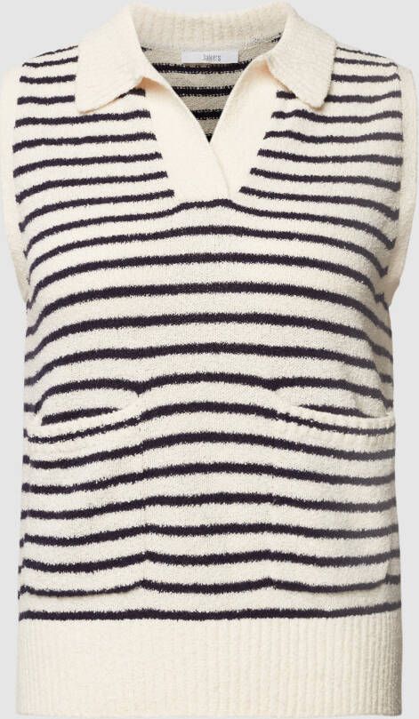 Jake*s Casual Top van badstof met streepmotief