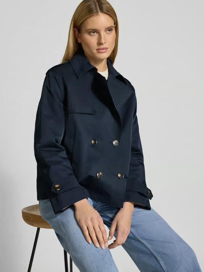 Jake*s Casual Trenchcoat in kort design met katoen