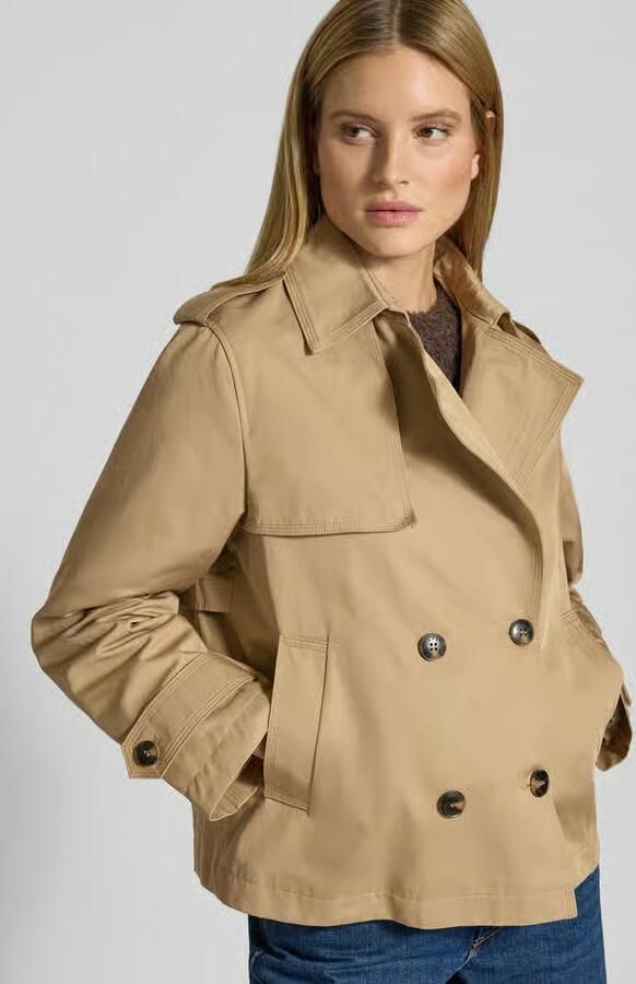 Jake*s Casual Trenchcoat in kort design met katoen