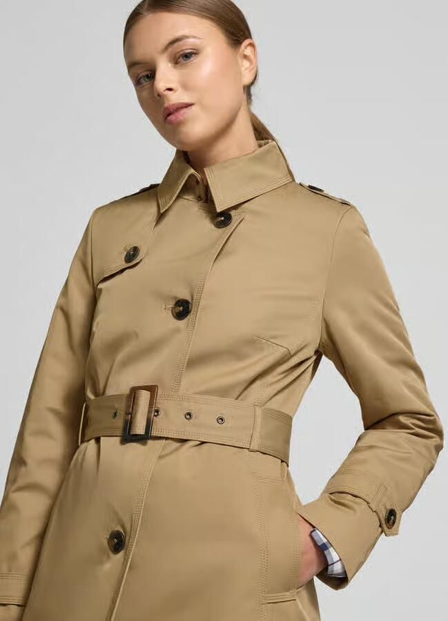 Jake*s Casual Trenchcoat met stoffen riem