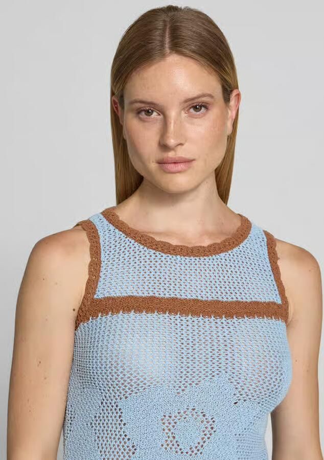 Jake*s Casual Tricotjurk met ronde hals en contraststrepen