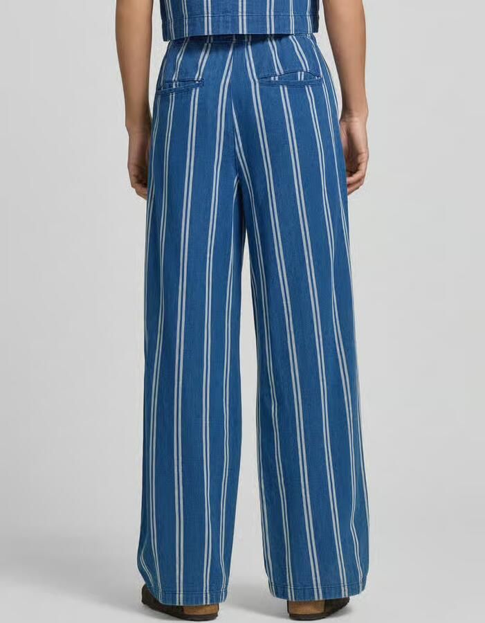 Jake*s Casual wide leg broek met elastische band en trekkoord