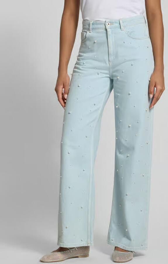 Jake*s Casual Wide leg jeans met parels - Foto 3