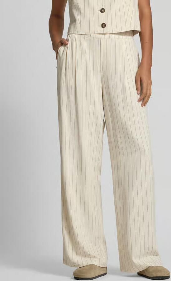 Jake*s Casual Wide leg stoffen broek met bandplooien - Foto 2