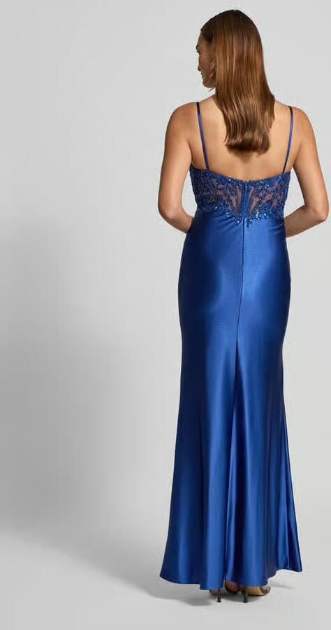 Jake*s Cocktail Slim fit avondjurk met gebloemd kant