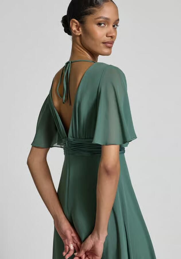 Jake*s Cocktail midi-jurk van chiffon met diepe V-hals