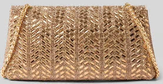 Jake*s Cocktail Clutch avondtas met glinsterende details model 'BohoBeadMirror'