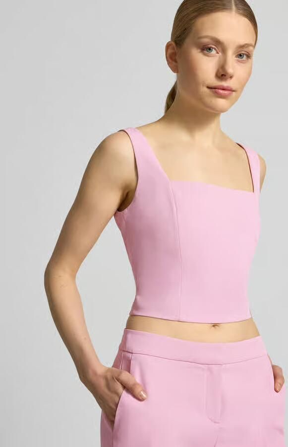 Jake*s Cocktail Cropped top met carré-halslijn en ritssluiting aan de achterkant