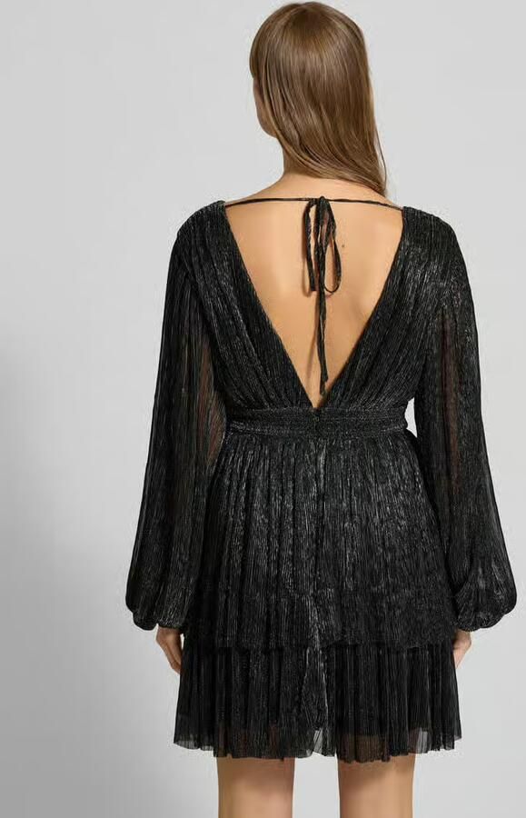 Jake*s Cocktail Glanzende cocktailjurk met V-hals en tailleband - Foto 4
