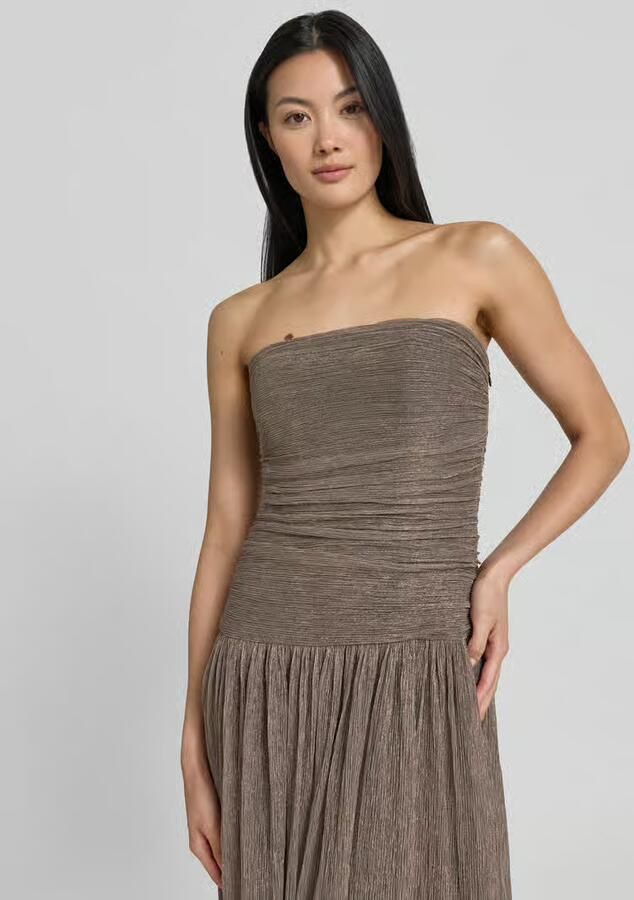 Jake*s Cocktail Glanzende off-shoulderjurk met draperieën