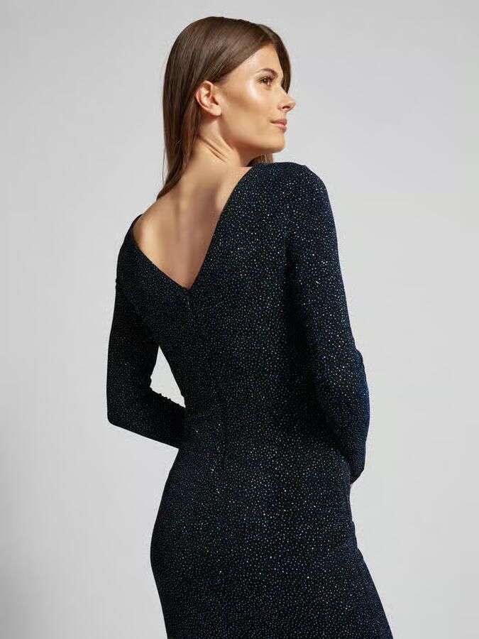 Jake*s Cocktail Knielange cocktailjurk met strass-steentjes