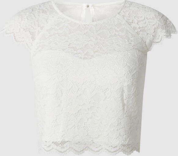 Jake*s Cocktail Kort shirt van kant