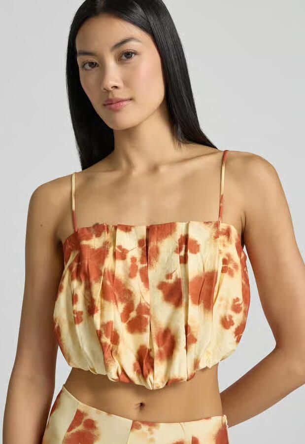 Jake*s Cocktail Kort top met draperieën en spaghettibandjes