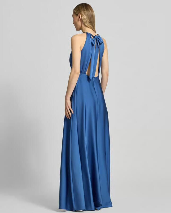 Jake*s Cocktail maxi-jurk met halter met vlechtketting en diep rugdecolleté - Foto 2